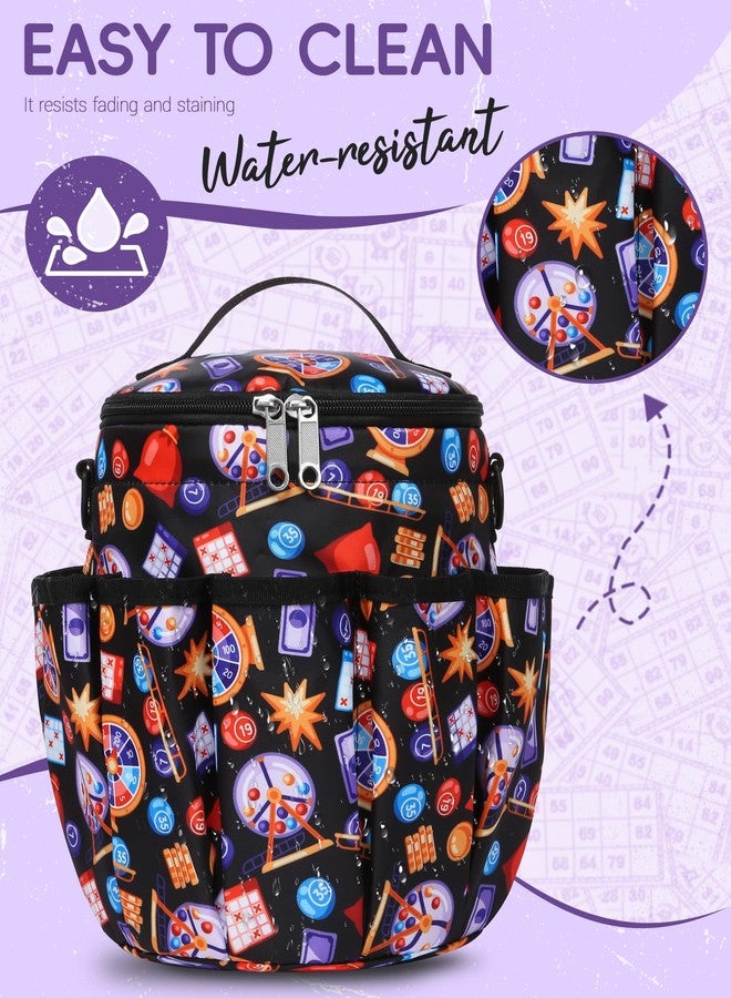 FOKDUVB Bingo Bags with Pockets for Bingo Daubers Dabbers Dobbers Dotters Bingo Bag for Casino Bingo Accessories Bingo Dauber Bag for Bingo Game Lovers Bingo Stuff Supply Supplies Bingo Gadgets Juego de Bingo - Image 5